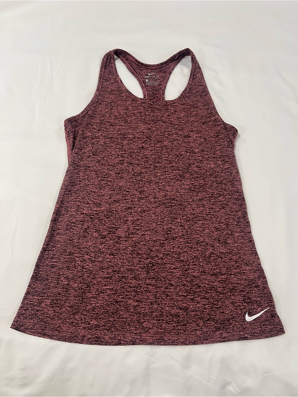 Nike Dri-FIT Heathered Racerback Tank Top - Size Small | Dusty Rose